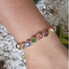 Pulseira dourada - Colorida 