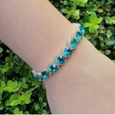 Pulseira dourada - Blue Zircon 