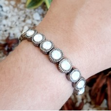 Pulseira grafite - White Opal