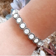 Pulseira prata -  White Opal