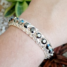 Pulseira gomo dourado - Jet Hematite