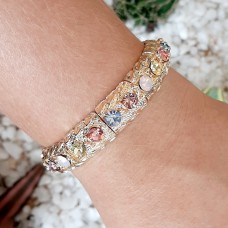 Pulseira gomo dourado - Colorida