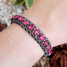 Pulseira gomo grafite - Fuchsia