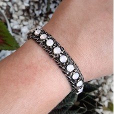 Pulseira gomo grafite - Rose Opal