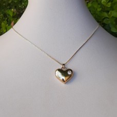 Colar Coração com strass